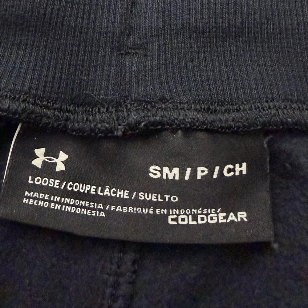 Under Armour Athletic Black Jogger Sweatpants Elastic Ribbed Waistband Men Small - Picture 6 of 10